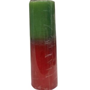 Vela de 7 dias - Bicolor verde e vermelha