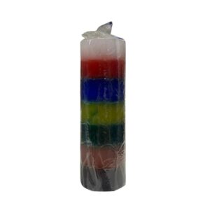 Vela de 7 dias - Multicolor branca, vermelha, azul, amarela, verde, marrom e preta