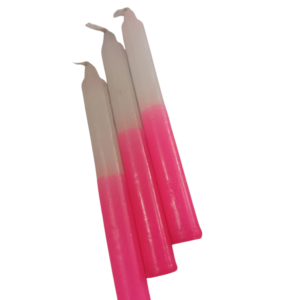 Vela Palito - Branco/Rosa