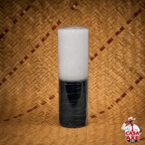 Vela de 7 dias - Bicolor branca e preta | Casa do Axé Udi