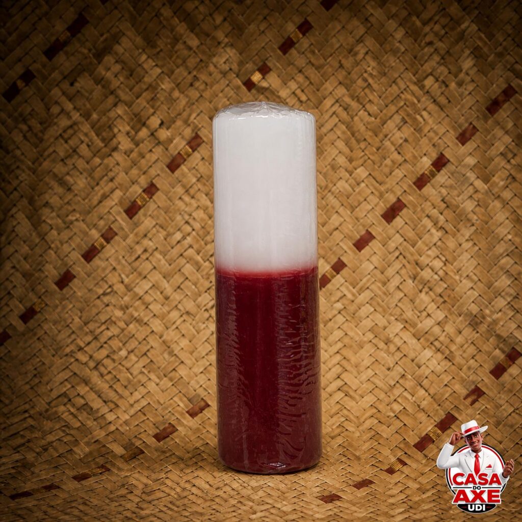 Vela de 7 dias - Bicolor branca e vermelho | Casa do Axé Udi