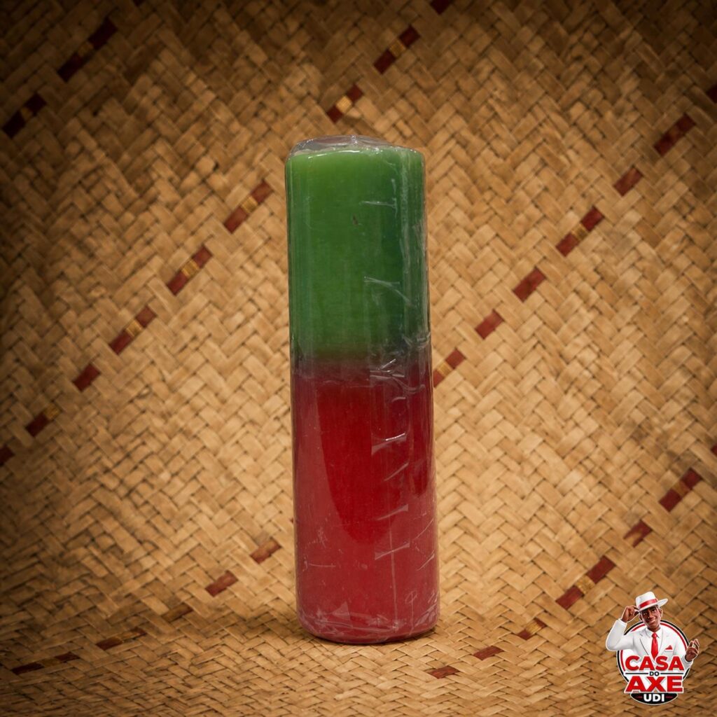 Vela de 7 dias - Bicolor verde e vermelha | Casa do Axé Udi