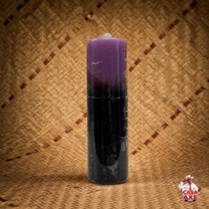 Vela de 7 dias - Bicolor roxa e preta | Casa do Axé Udi