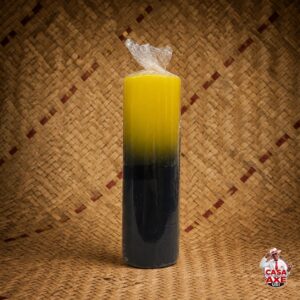 Vela de 7 dias - Bicolor amarela e preta | Casa do Axé Udi