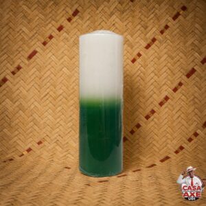 Vela de 7 dias - Bicolor branca e verde | Casa do Axé Udi