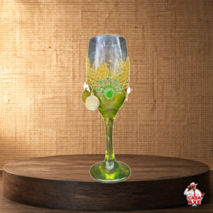 Taça - Verde e amarelo decorada luxo | Casa do Axé Udi