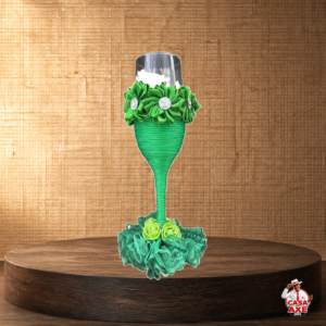 Taça - Verde decorada de luxo | Casa do Axé Udi