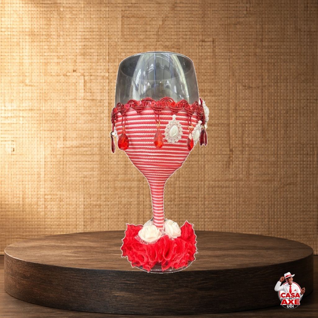 Taça - Vermelha e branca decorada de luxo | Casa do Axé Udi
