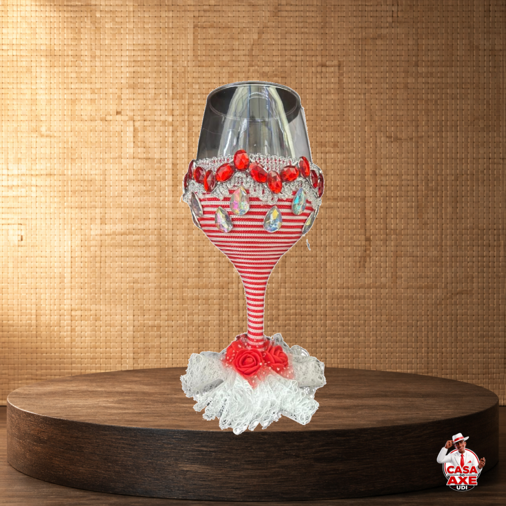 Taça Vermelha com Pedras Luxo | Casa do Axé Udi