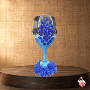 Taça Azul com Pedras Luxo | Casa do Axé Udi
