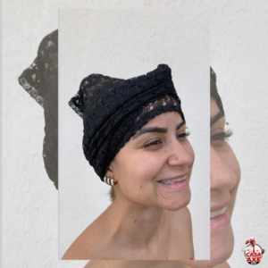 Pano de Cabeça - Renda Preta | Casa do Axé Udi