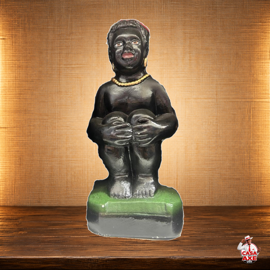 Erê Pretinho da Sorte - Imagem de Gesso 15 cm - 20 cm | Casa do Axé Udi