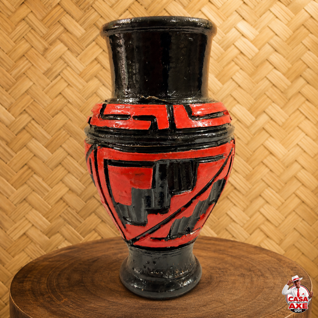 Quartinha - Marajoara Média Vermelho/Preto 18cm NUMERO 2 | Casa do Axé Udi