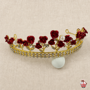 Tiara - Dourada Rosas Vermelhas | Casa do Axé Udi
