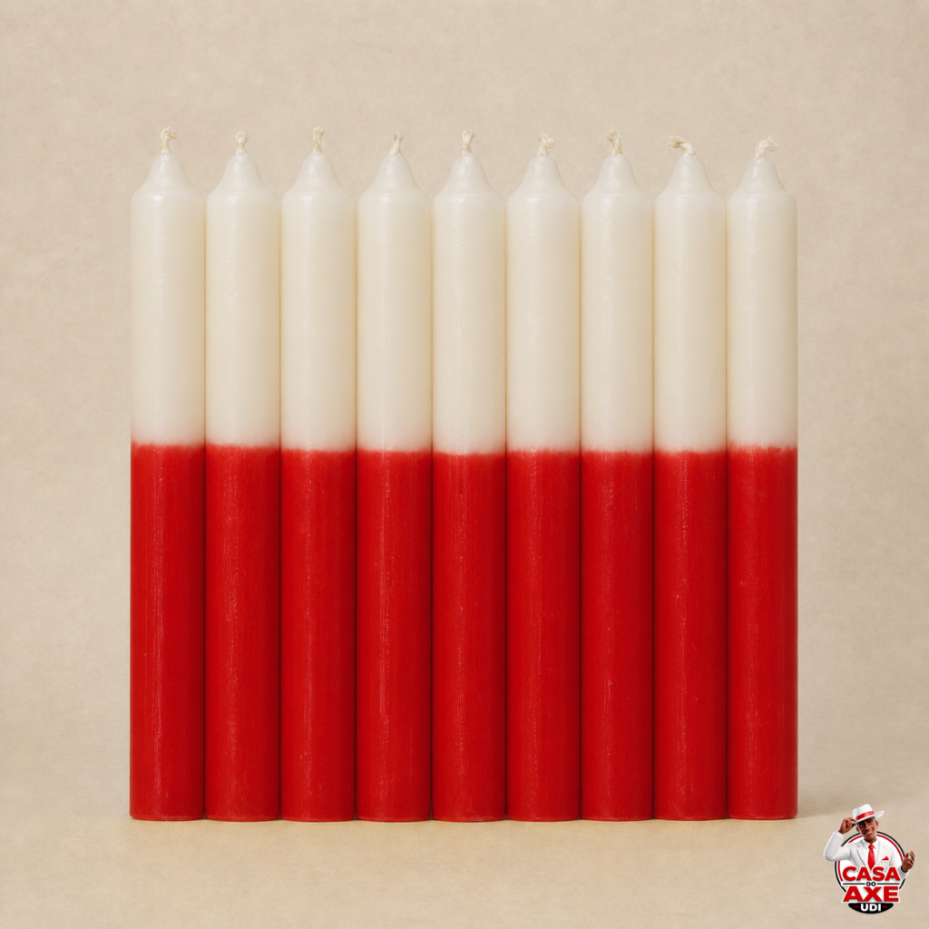 Vela Palito - Branco/Vermelho | Casa do Axe Udi