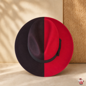 Chapéu de Veludo Preto e Vermelho | Casa do Axe Udi