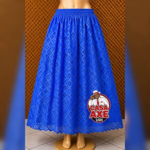 Saia de Renda com Forro - Azul Royal | Casa do Axe Udi