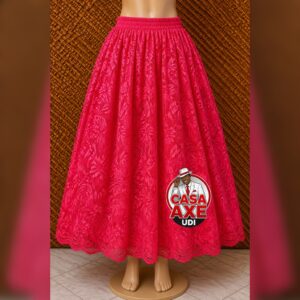 Saia de Renda com Forro - Rosa Pink | Casa do Axe Udi