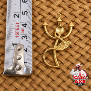 Pingente Exu com Tridente Dourado | Casa do Axe Udi