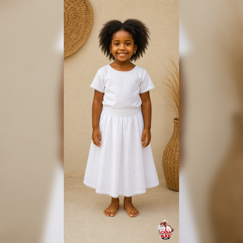 Conjunto Infantil Feminino Branco | Casa do Axe Udi
