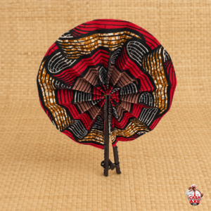 Leque Africano Vermelho e Dourado | Casa do Axe Udi