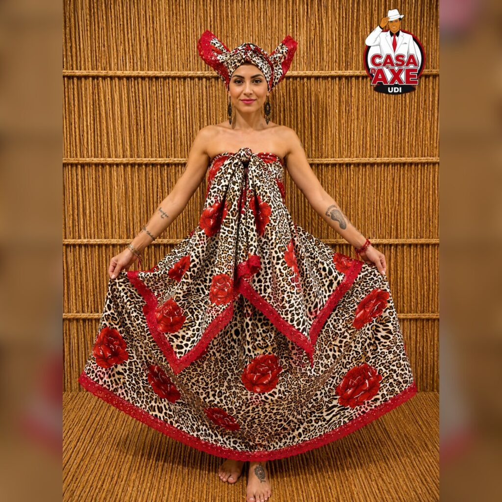 Saia Rodada - Onça com Vermelho | Casa do Axe Udi