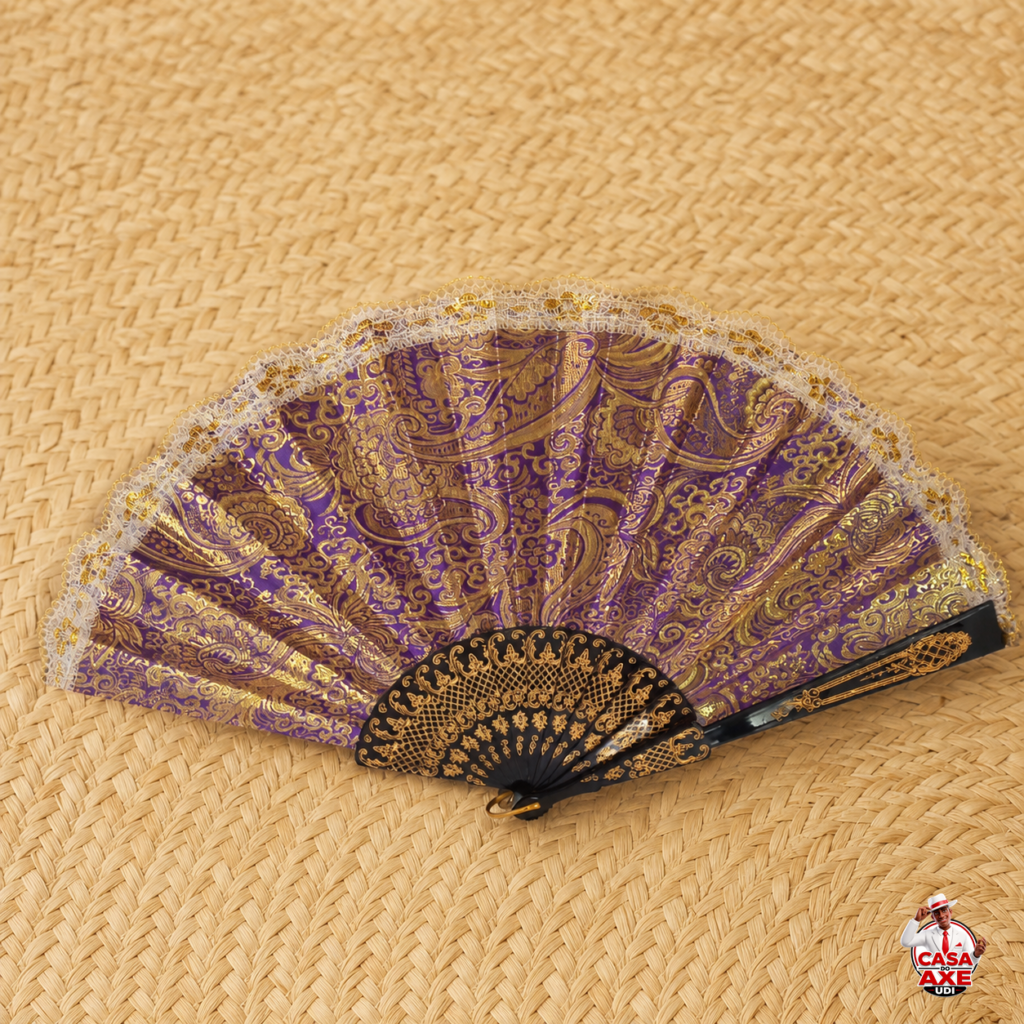 Leque de Renda Roxo | Casa do Axe Udi