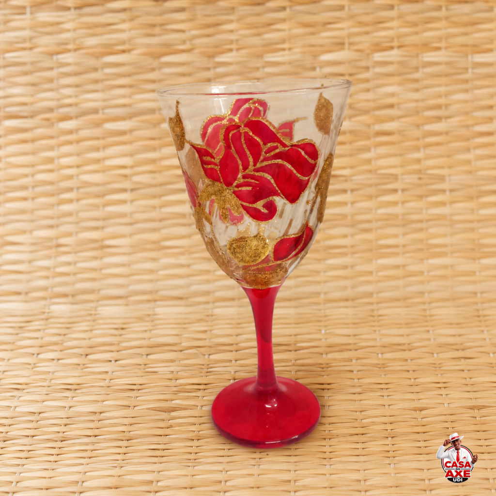 Taça Decorada Vermelha | Casa do Axe Udi