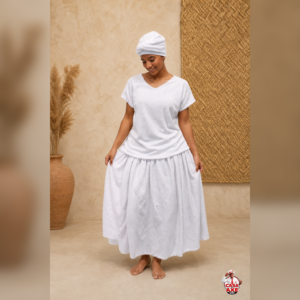 Conjunto Feminino Branco Bordado | Casa do Axe Udi