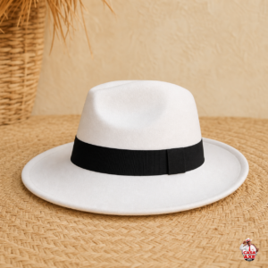 Chapéu Branco com Fita Preta | Casa do Axe Udi