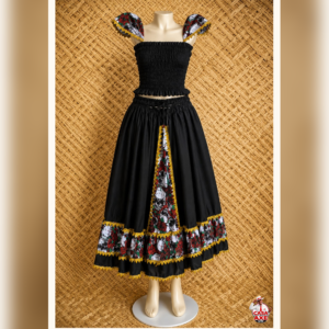 Conjunto Caveira Floral Preto e Vermelho | Casa do Axe Udi