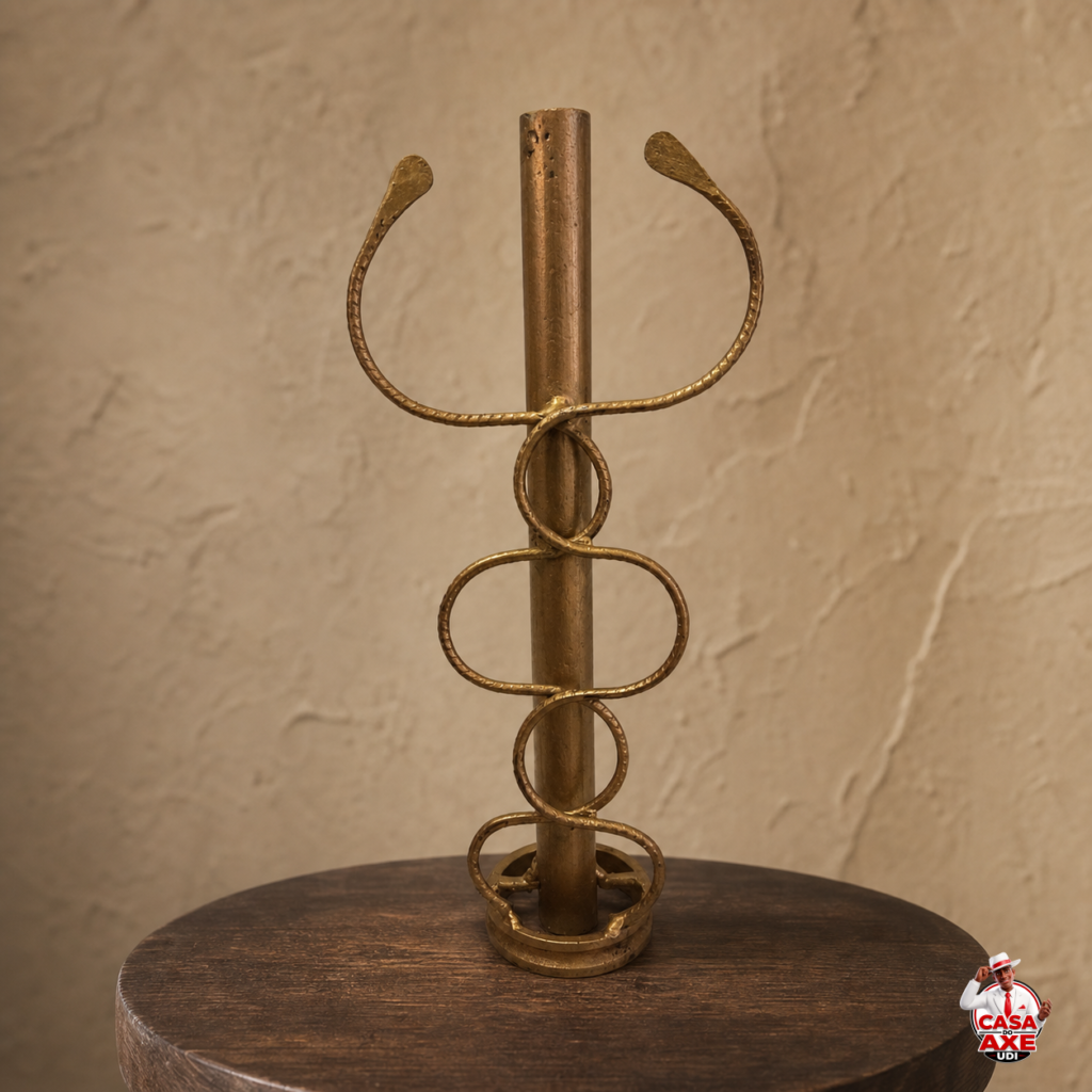 Ferramenta - Tridente Dourado com Argolas | Casa do Axe Udi