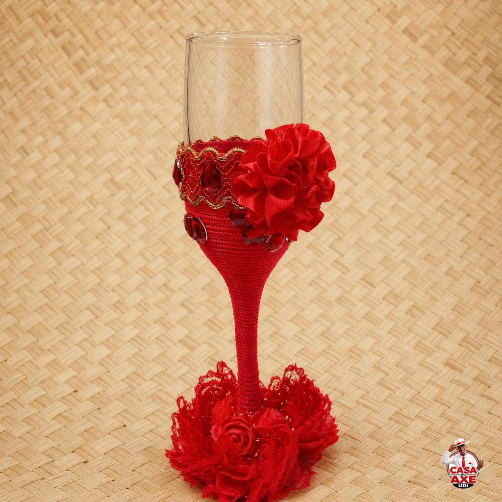 Taça Decorada Vermelha | Casa do Axe Udi