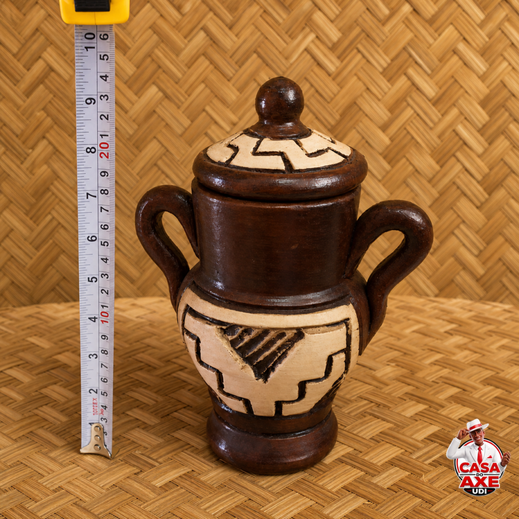 Quartinha Barro Marajoara 22 cm com Alça | Casa do Axe Udi