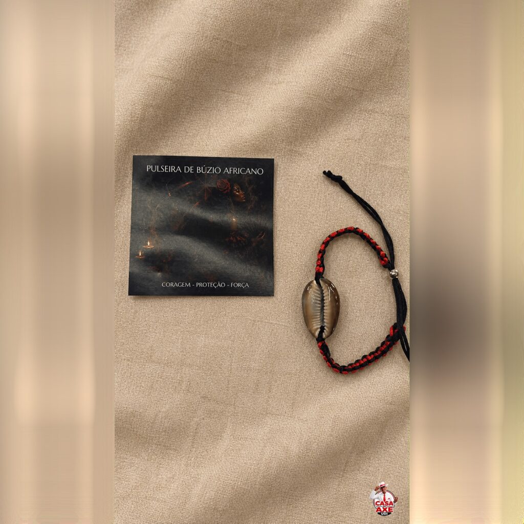 Pulseira de Búzio Africano Vermelha e Preta | Casa do Axe Udi