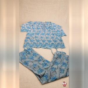 Conjunto Estampado Azul Claro 2 peças | Casa do Axe Udi