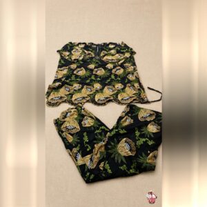 Conjunto Estampado Preto Floral 2 peças | Casa do Axe Udi