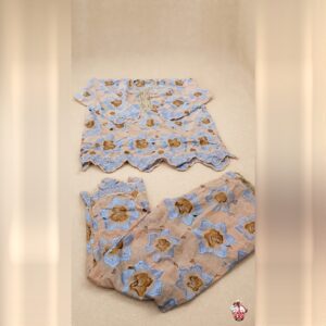 Conjunto Estampado Rosa e Marrom 2 peças | Casa do Axe Udi