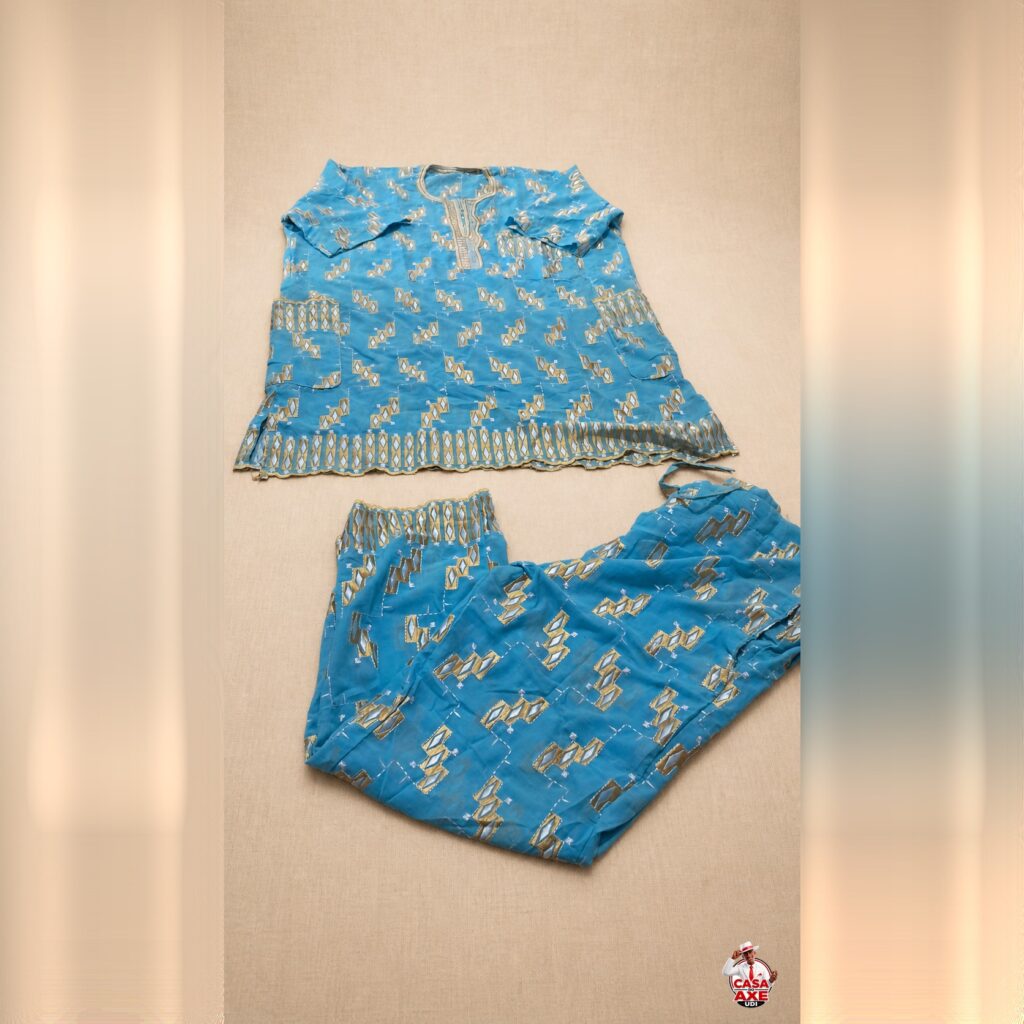 Conjunto Estampado Azul Turquesa 2 peças | Casa do Axe Udi