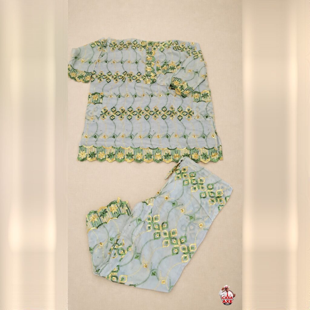 Conjunto de Renda Branco e Verde 2 peças | Casa do Axe Udi
