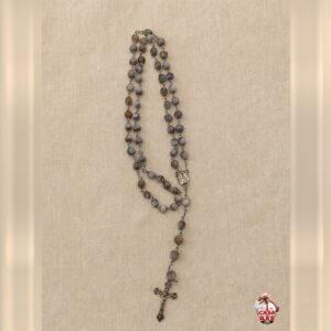 Terço Cinza Mesclado com Crucifixo | Casa do Axe Udi