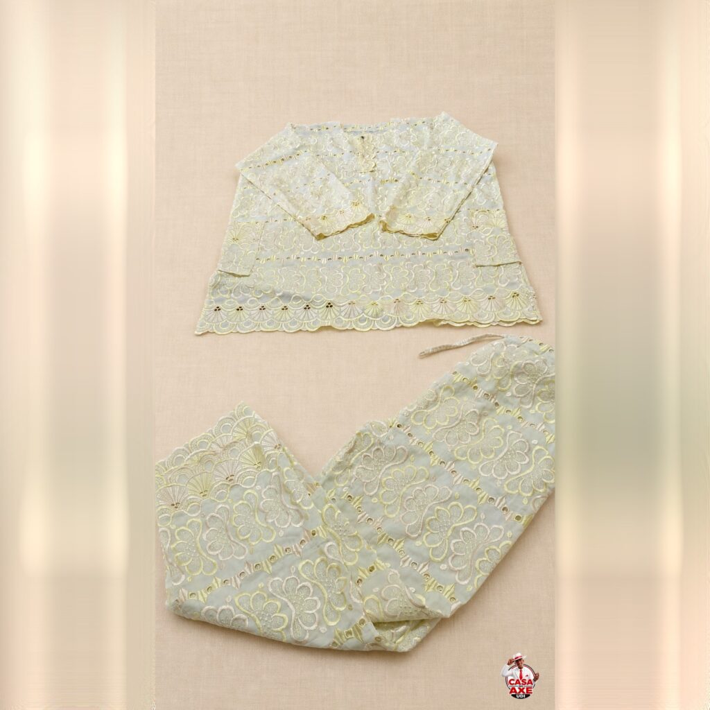Conjunto de Renda Creme Amarelado 2 peças | Casa do Axe Udi