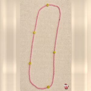 Guia de Miçanga Rosa com Amarelo | Casa do Axe Udi