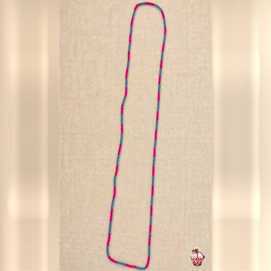 Guia de Miçanga Rosa e Azul Fina | Casa do Axe Udi
