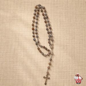 Terço Cinza com Crucifixo | Casa do Axe Udi