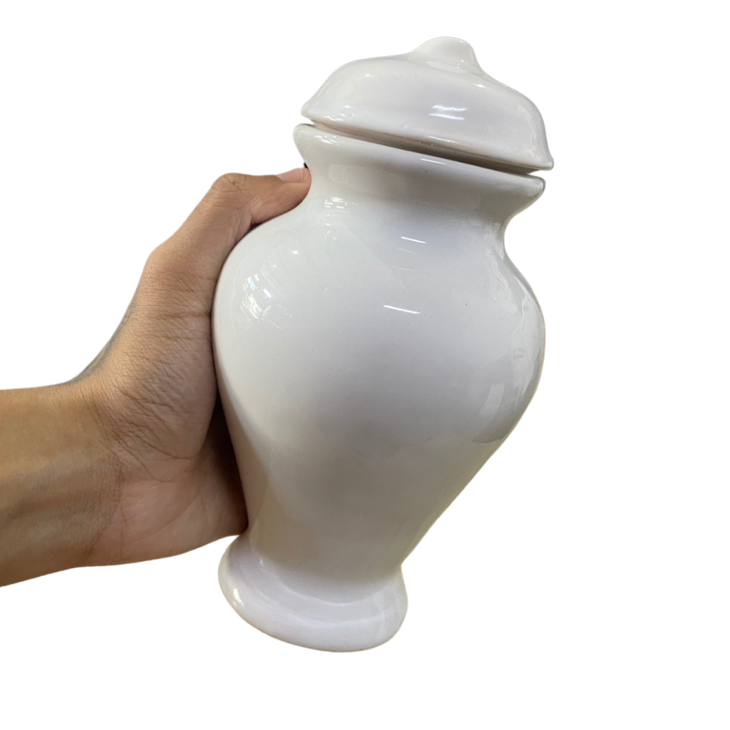 Quartinha branca 20 cm com tampa - sem asa - ceramica branca
