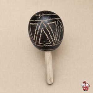 Chocalho de Cabaça Preto com Cabo | Casa do Axe Udi