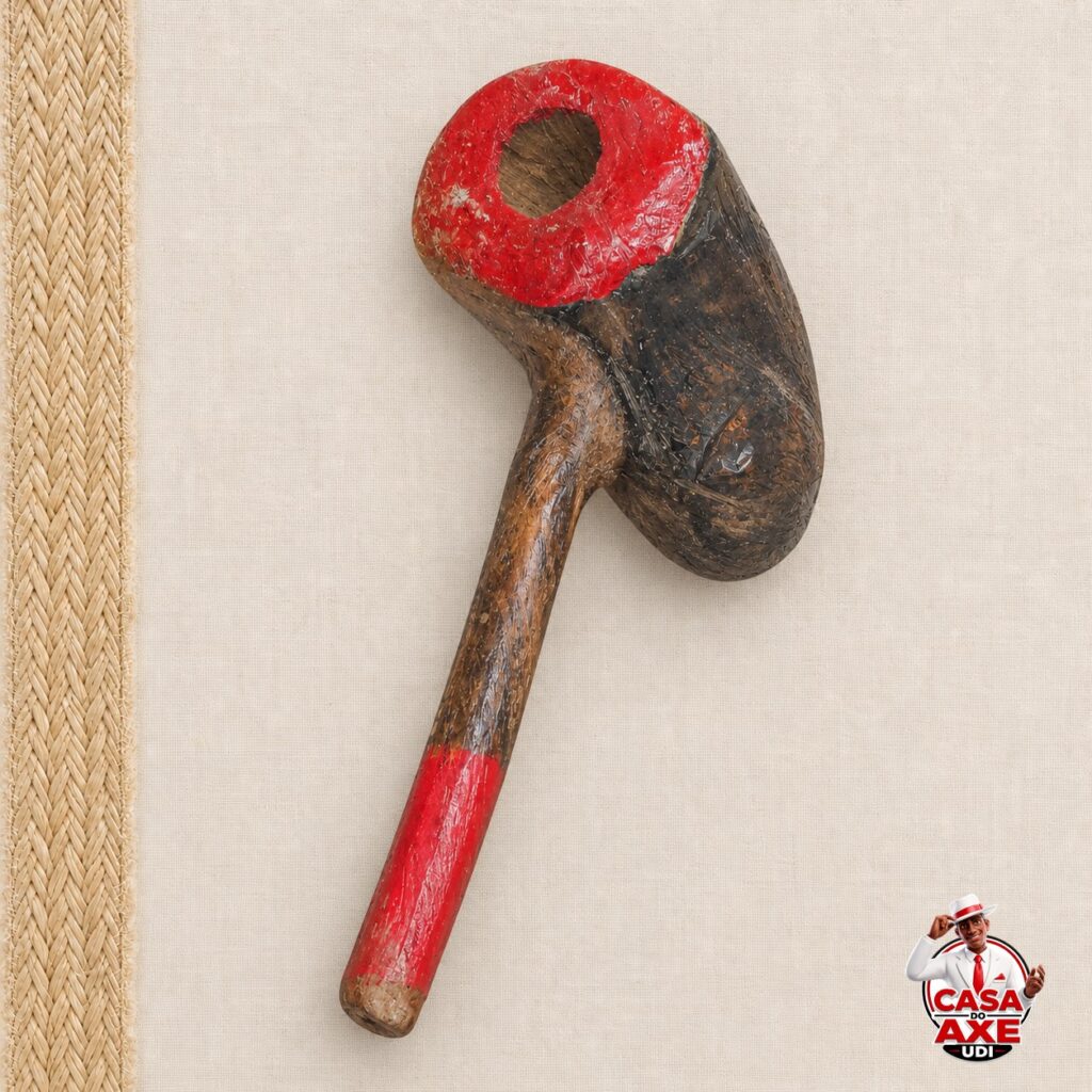 Cachimbo de Madeira Preto e Vermelho - Exu | Casa do Axe Udi
