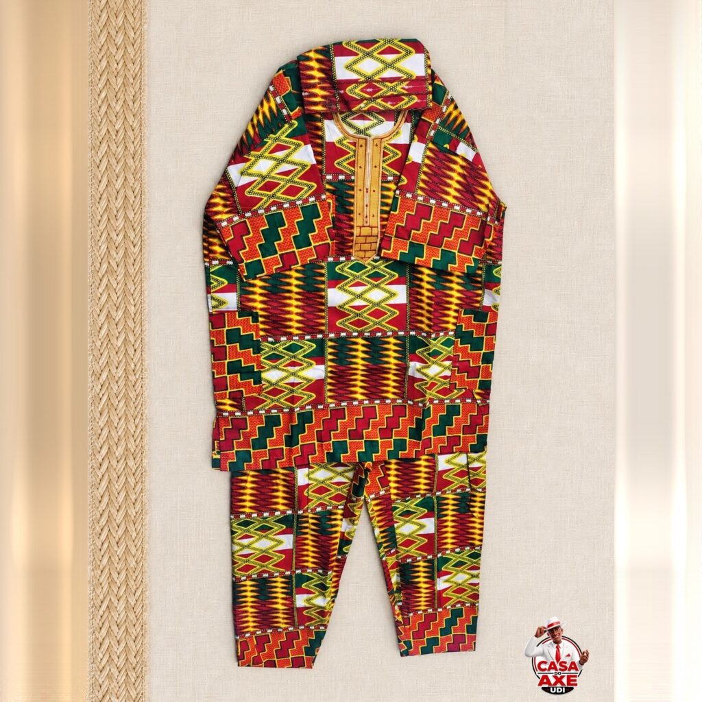 Conjunto Africano Estampa Kente Colorida | Casa do Axe Udi