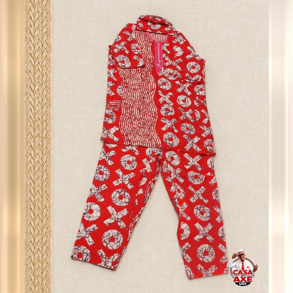 Conjunto Africano Vermelho Estampado - Bata e Calça | Casa do Axe Udi